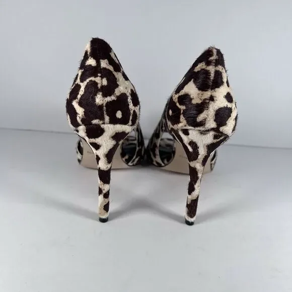 Charles David Leopard Calf Hair D'Orsay Peep Toe Stiletto Pumps Women's Size 7 - Picture 4 of 9